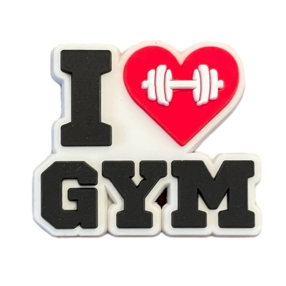 I Heart Gym Croc Charm - Picture 1 of 4